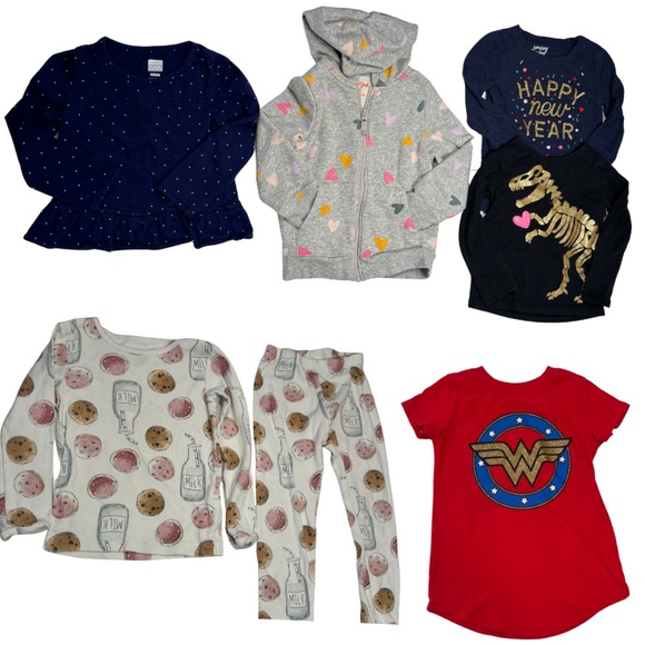 Girls 3T Tops, Hoodie & Pajama Set Bundle – 7 Pieces - Picture 1 of 5